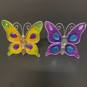 Colorful Butterfly Handmade Capiz Shell Butterflies Metal Night Light, Cover